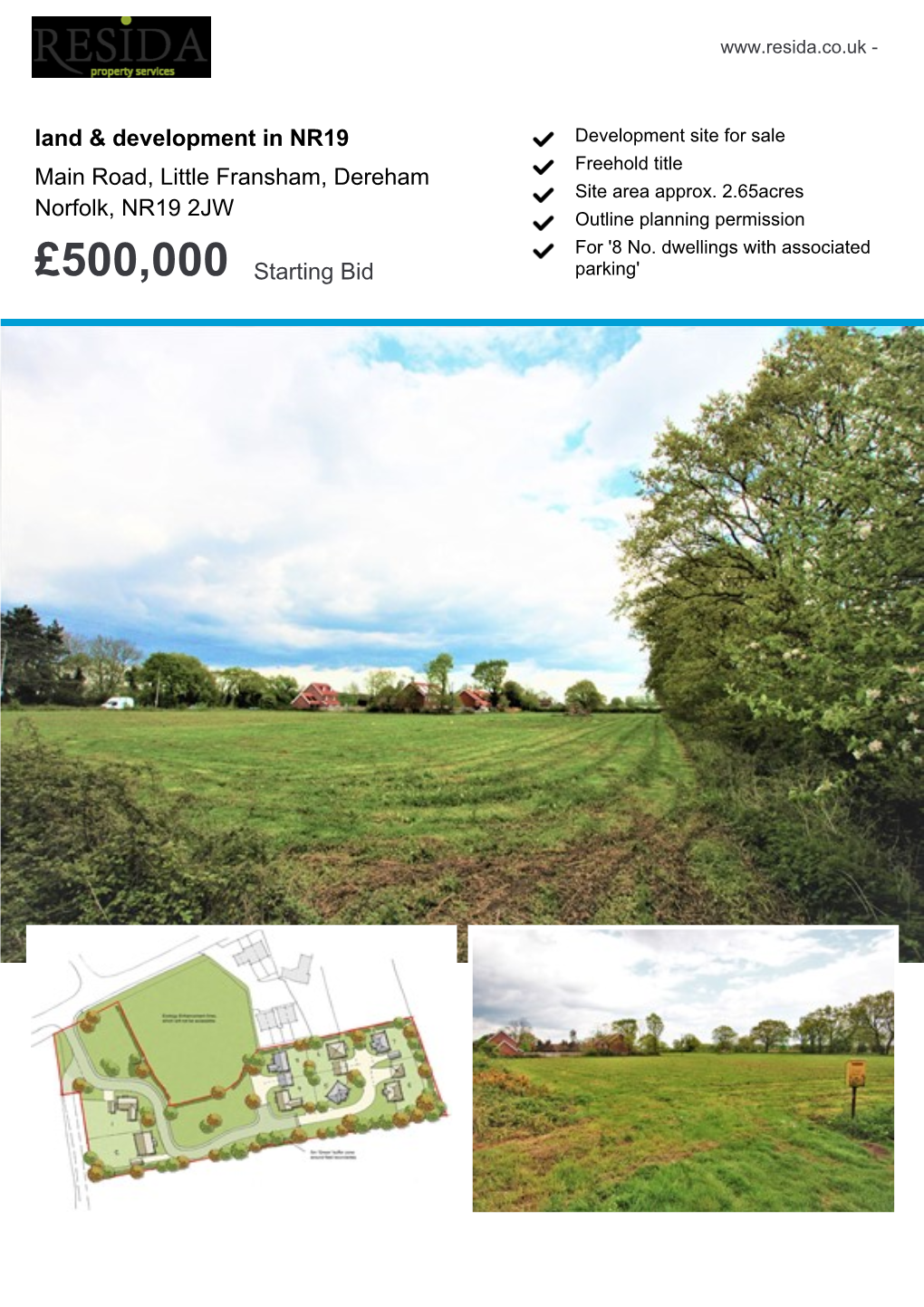 Land & Development in NR19 Main Road, Little Fransham, Dereham