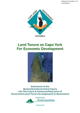 Land Tenure on Cape York for Economic Development