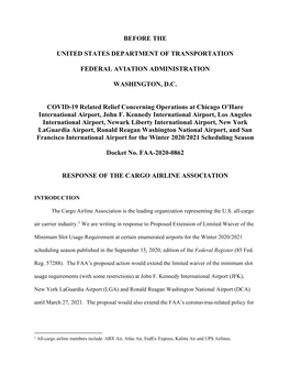 CAA Filed Comments