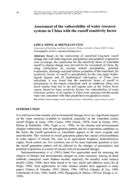 Assessment of the Vulnerability of Water Resource Systems in China with the Runoff Sensitivity Factor