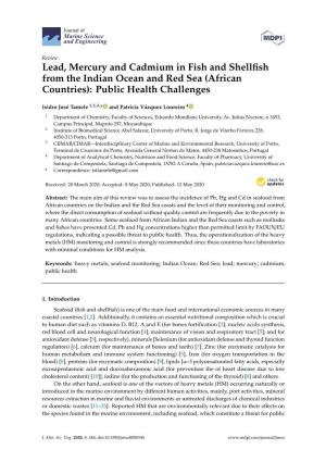 Lead, Mercury and Cadmium in Fish and Shellfish from the Indian Ocean and Red