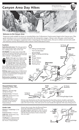 Canyon Area Day Hikes Yellowstone National Park