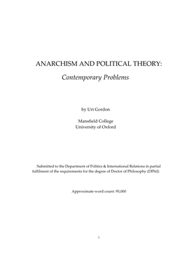 Anarchism and Political Theory
