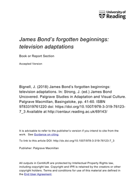 James Bond's Forgotten Beginnings: Television Adaptations