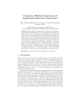 Compresso: Efficient Compression of Segmentation Data for Connectomics