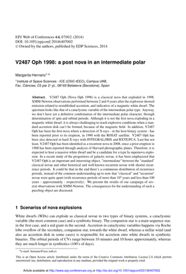 V2487 Oph 1998: a Post Nova in an Intermediate Polar