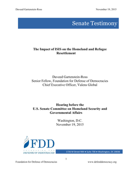 Senate Testimony
