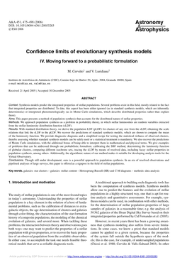Confidence Limits of Evolutionary Synthesis Models