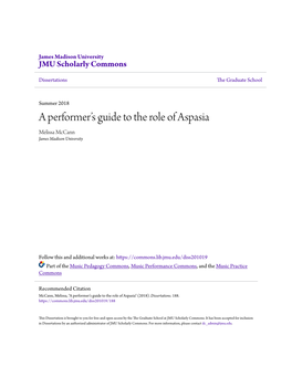 A Performer's Guide to the Role of Aspasia