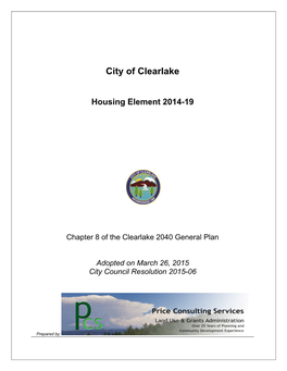 Clearlake Housing Element Update 2014-19 Final