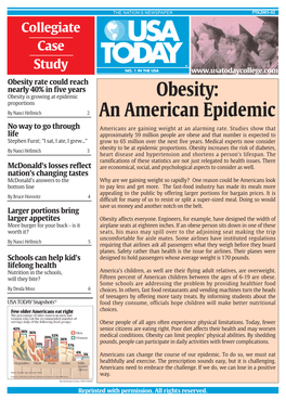 Obesity: an American Epidemic