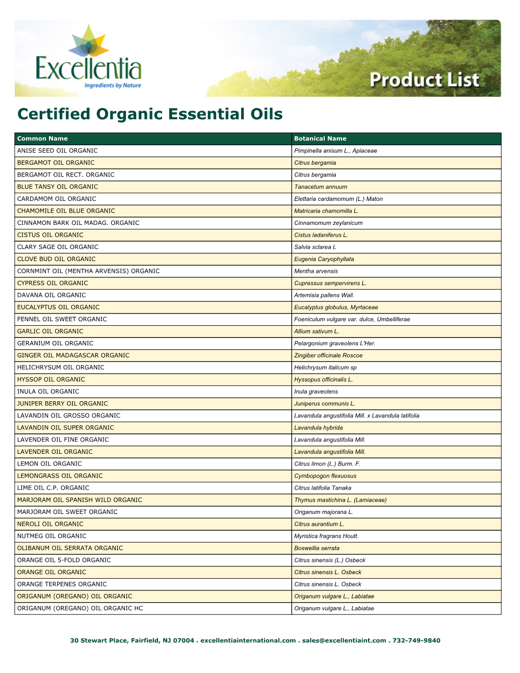 Certified Organic Essential Oils