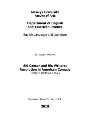 Department of English and American Studies Sid Caesar and His