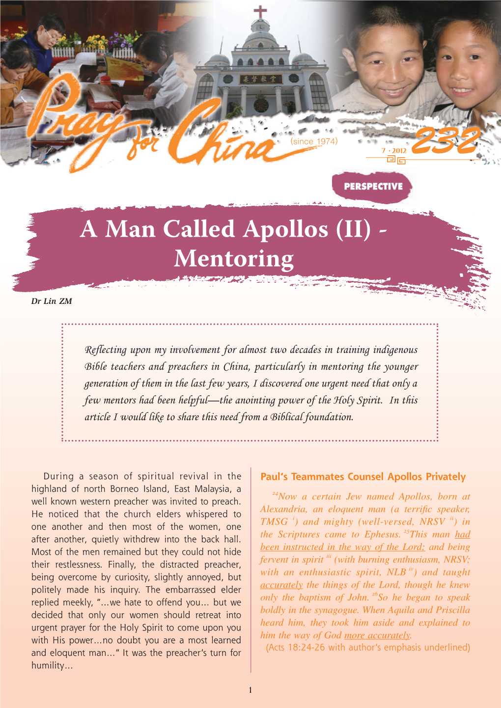 A Man Called Apollos (II) - Mentoring