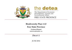 Biodiversity Plan V1.0 Free State Province Technical Report (FSDETEA/BPFS/2016 1.0)