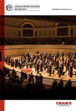 Chicago Symphony Orchestra Riccardo Muti December 2017/January 2018