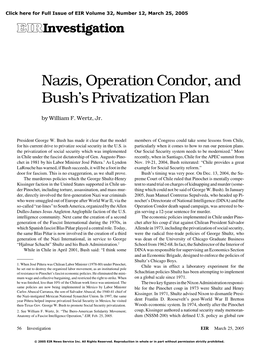 Nazis, Operation Condor, and Bush's Privatization Plan