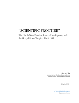 The North-West Frontier, Imperial Intelligence, and the Geopolitics of Empire, 1849-1901
