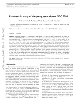 Photometric Study of the Young Open Cluster NGC 3293