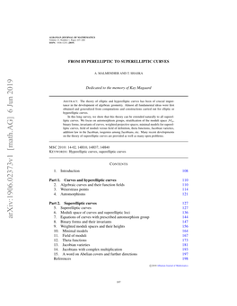 Arxiv:1906.02373V1 [Math.AG] 6 Jun 2019 7