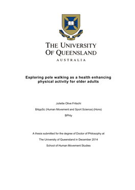 Exploring Pole Walking As a Health Enhancing Physical Activity for Older Adults