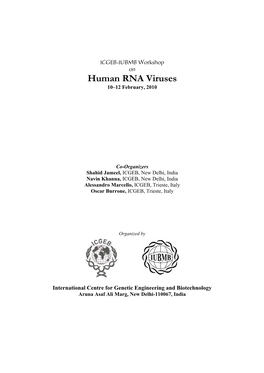 Human RNA Viruses 10–12 February, 2010