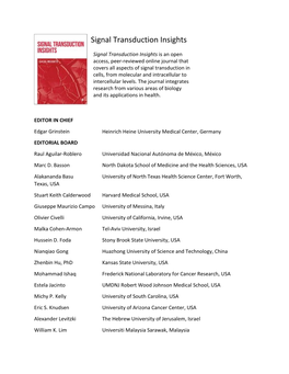 Signal Transduction Insights