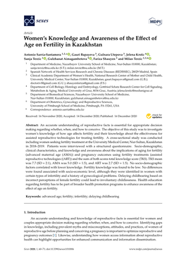 Women's Knowledge and Awareness of the Effect of Age on Fertility In