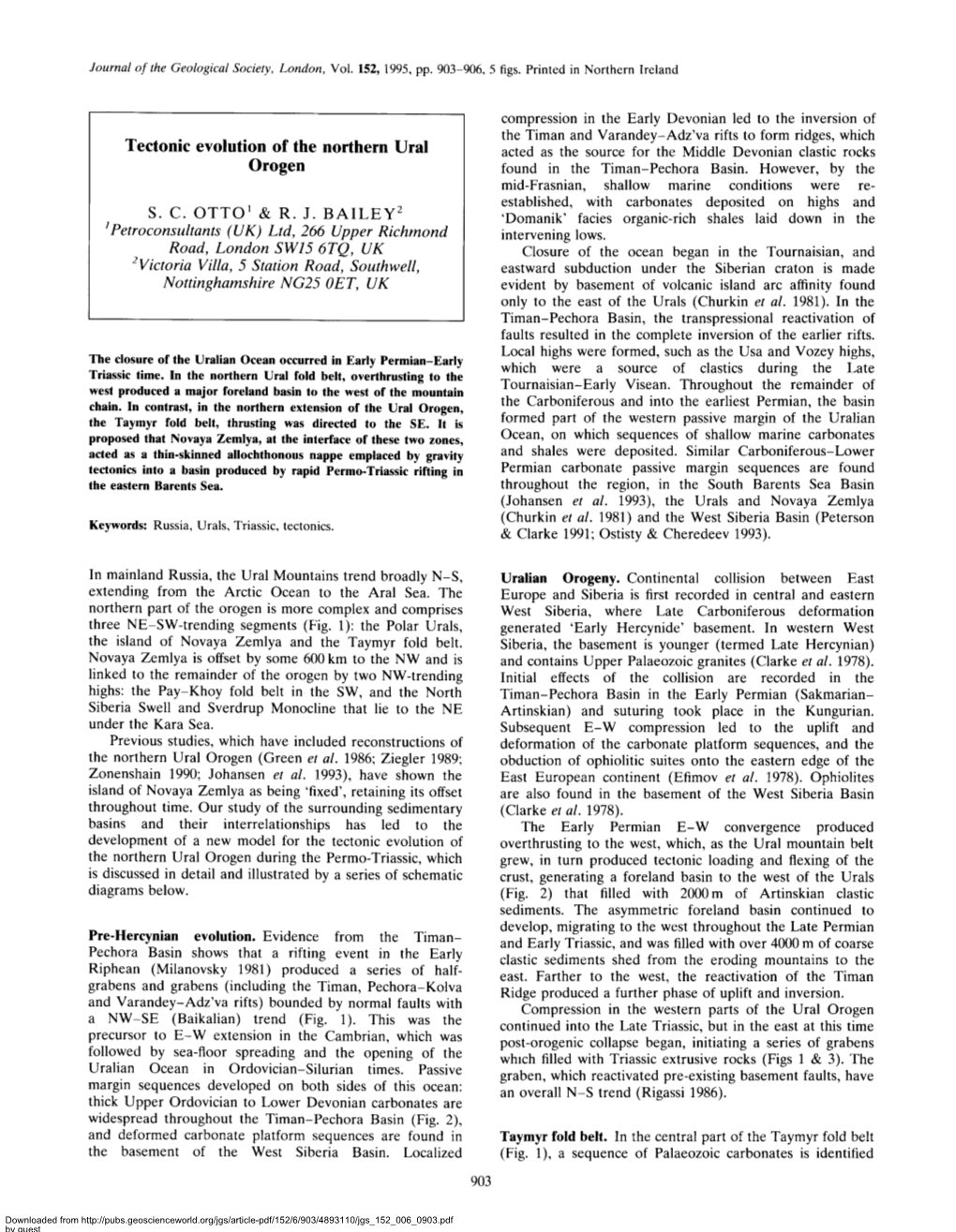 Tectonic Evolution of the Northern Ural Orogen