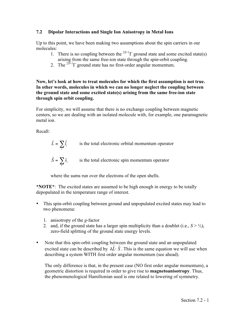 7 2 Singleionanisotropy