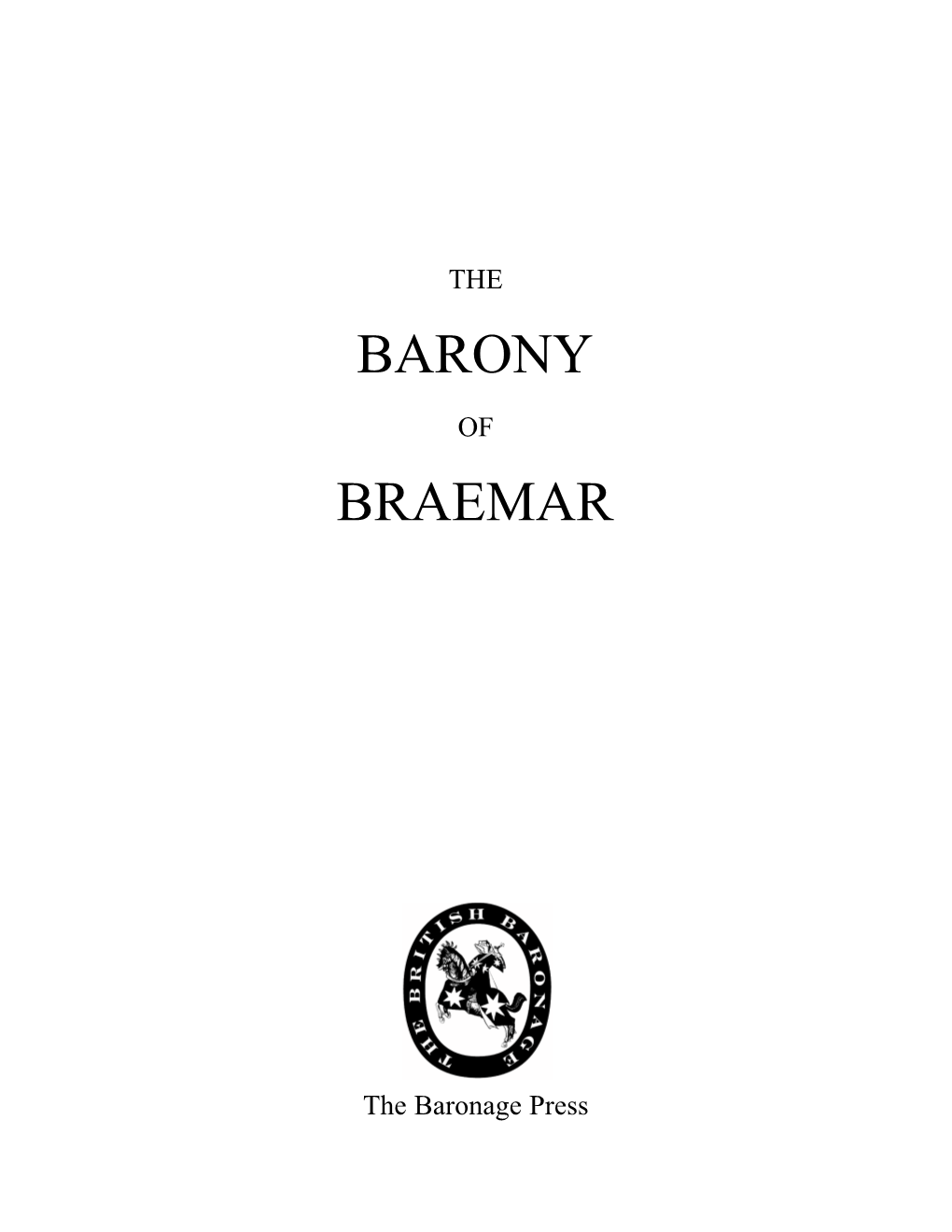 The Barony of Braemar