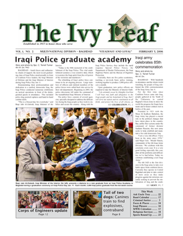 Iraqi Army Iraqi Police Graduate Academy Celebrates 85Th Story and Photo by Spc