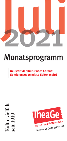 Monatsprogramm Juli 2021