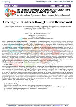 Creating Self Resilience Through Rural Development
