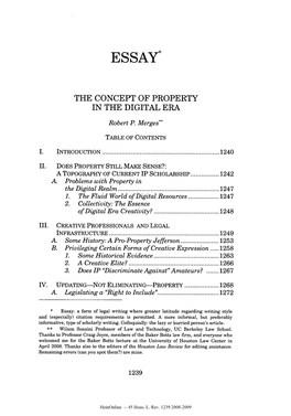 The Concept of Property in the Digital Era