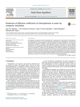 Prediction of Diffusion Coefficients of Chlorophenols in Water by Computer
