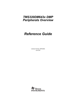 Tms320dm643x DMP Peripherals Overview Reference Guide (Rev. A