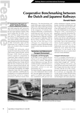 Cooperative Benchmarking Between the Dutch and Japanese Railways Donald Hatch