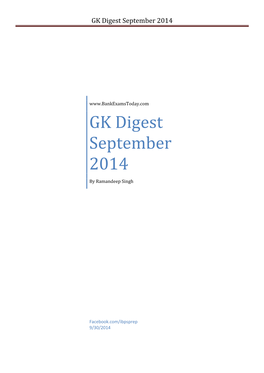 GK Digest September 2014