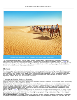 Sahara Desert Travel Information