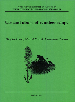 Use and Abuse of Reindeer Range