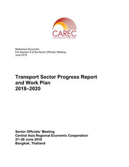 Transport Sector Progress Report and Work Plan 2018–2020