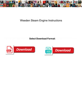 Weeden Steam Engine Instructions
