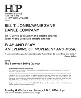 Bill T. Jones/Arnie Zane Dance Company Play and Play