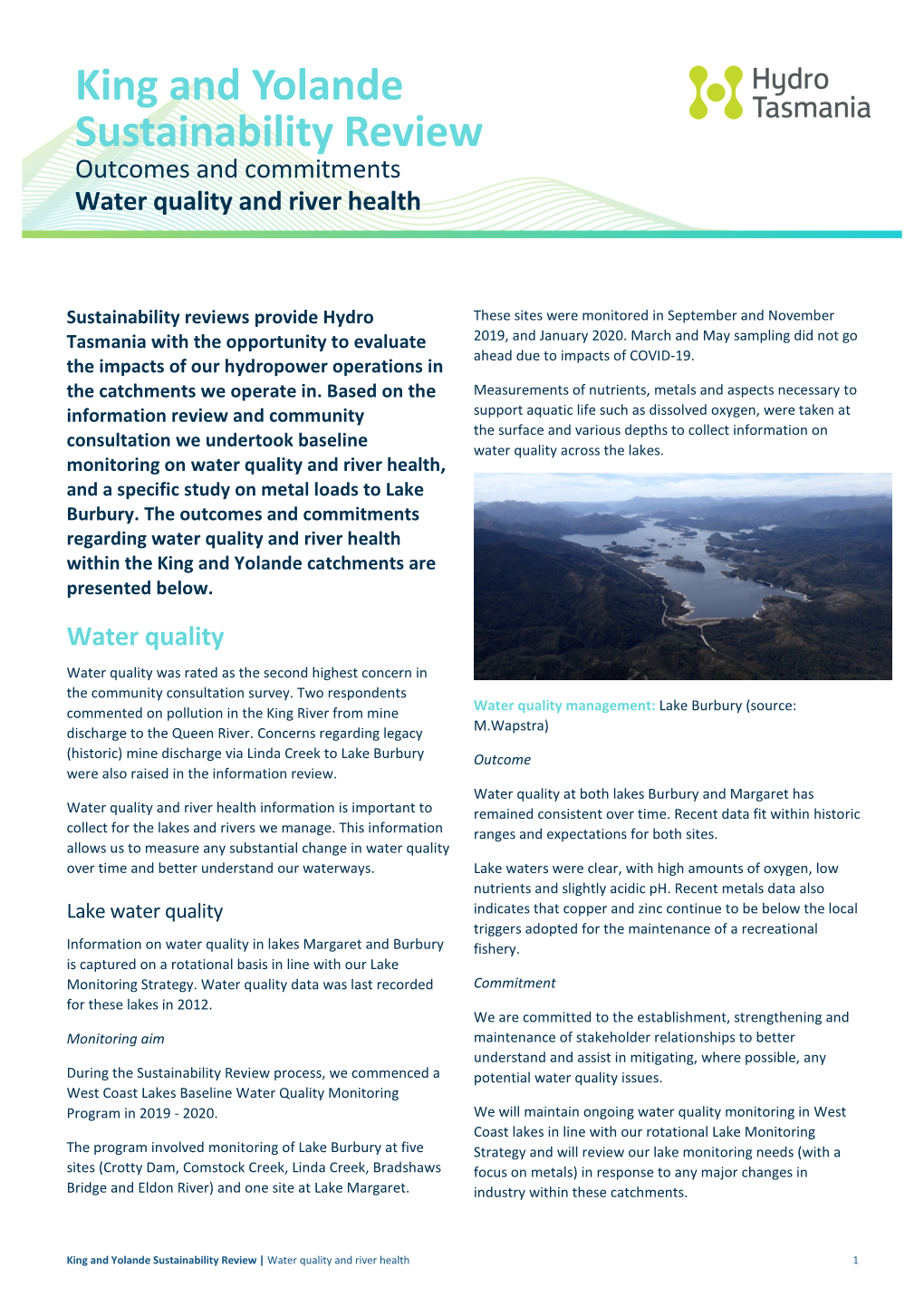 Water Quality Commitments Factsheet