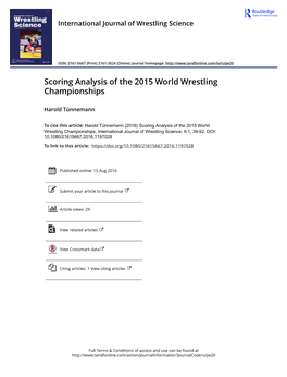 Scoring Analysis of the 2015 World Wrestling Championships