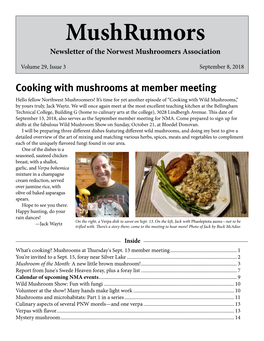 Mushrumors Newsletter of the Norwest Mushroomers Association