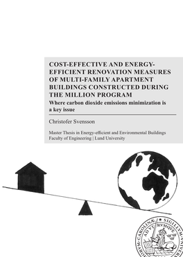 Cost-Effective and Energy Efficient Renovation Measures of Multi-Family