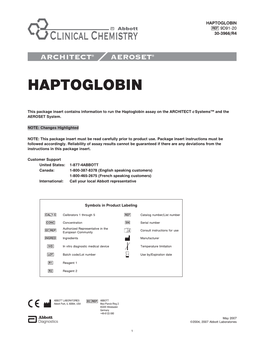Haptoglobin 9D91-20 30-3966/R4