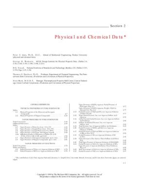 Physical and Chemical Data*